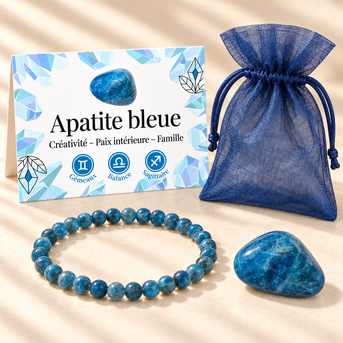 Pack "Inspiration bleue" Apatite bleue