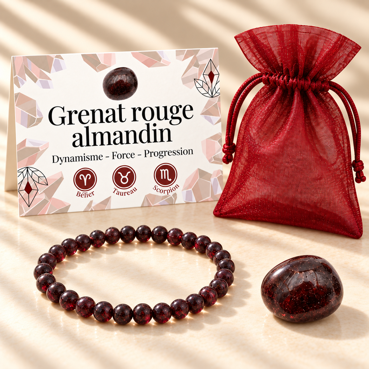 Pack "Force intérieure" Grenat rouge almandin