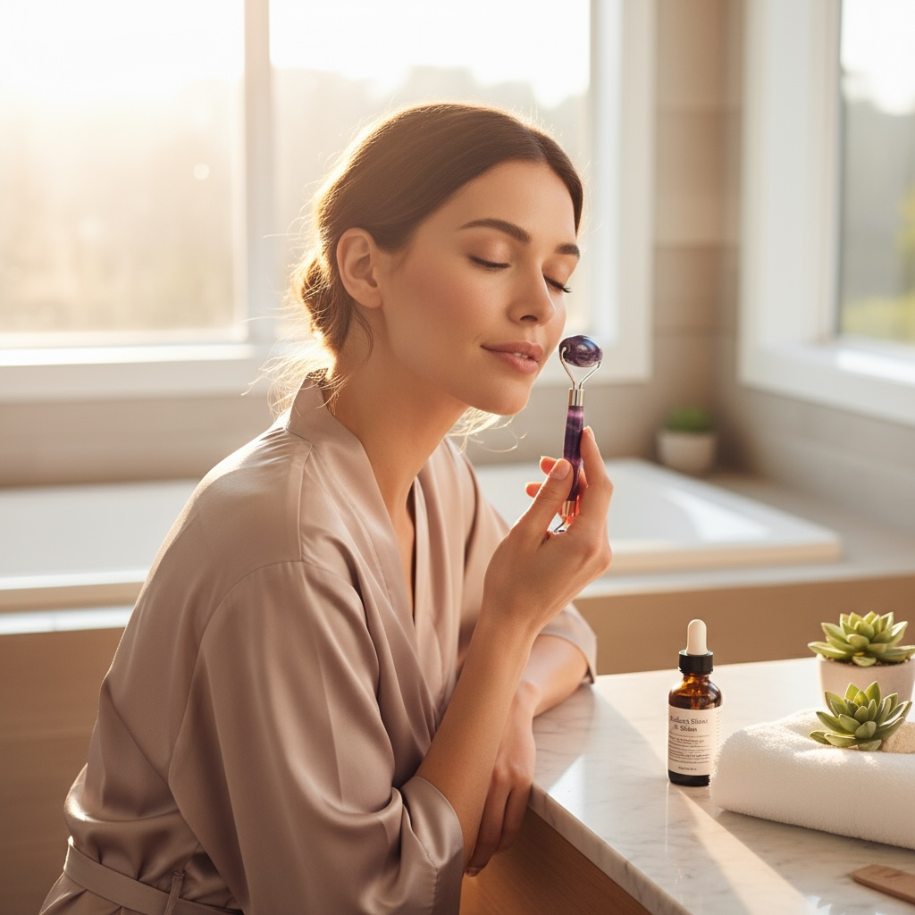 Rouleau de massage &quot;CHI&quot; améthyste Brésil A