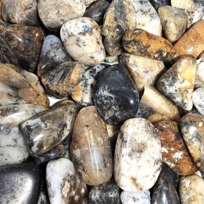 Agate dentrite Brésil A (pierre roulée)