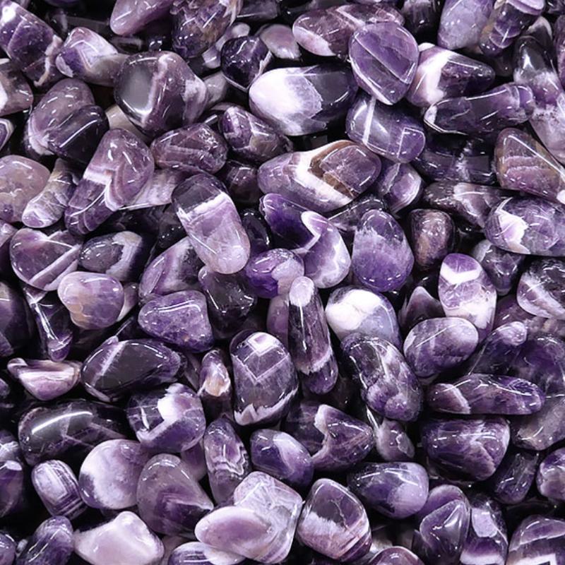 Améthyste chevron ou rubanée A+ (pierre roulée)