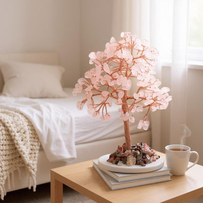 Arbre du bonheur quartz rose Brésil A 120-150mm