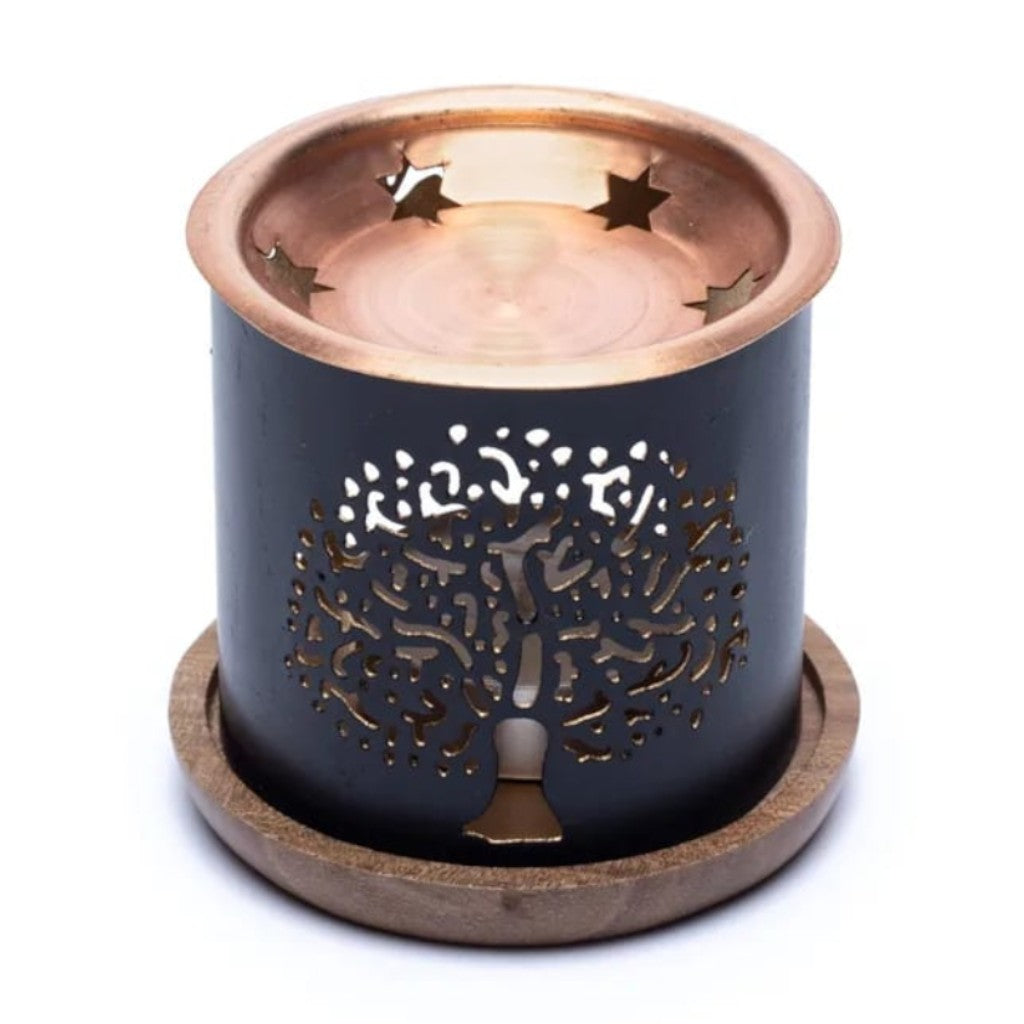 Difusor de aromas y aceites esenciales Decoración redonda natural USB