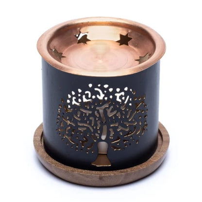 Difusor de aromas y aceites esenciales Decoración redonda natural USB