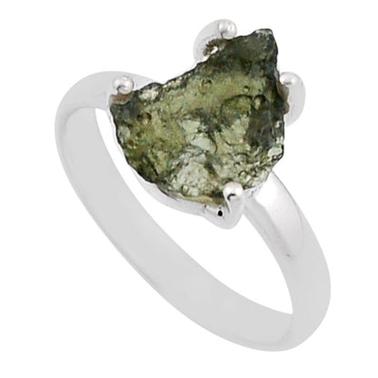 Bague moldavite argent 925 AA - Taille 55