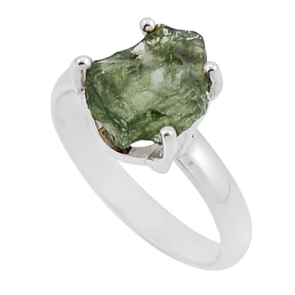 Bague moldavite argent 925 AA - Taille 54