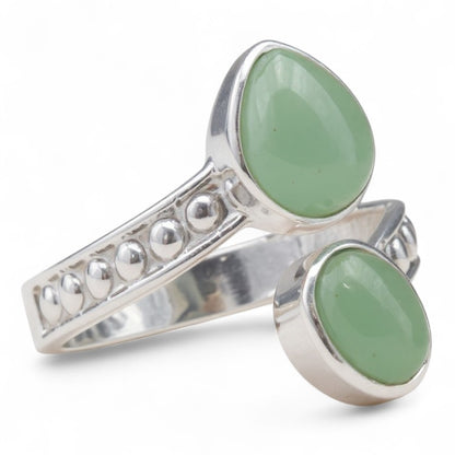 Bague réglable Aventurine verte Brésil AA argent 925