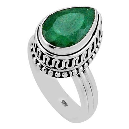 Bague emeraude Brésil AA argent 925 - Taille 53