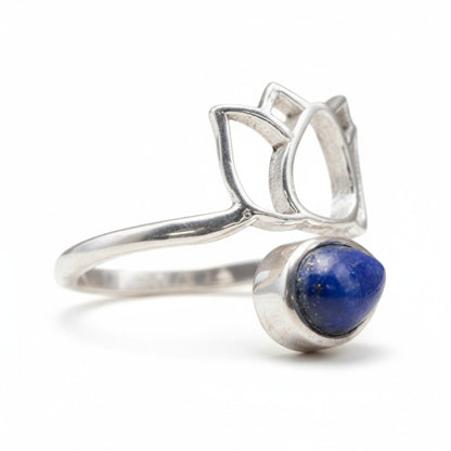 Bague réglable Lapis Lazuli Afghanistan AA argent 925