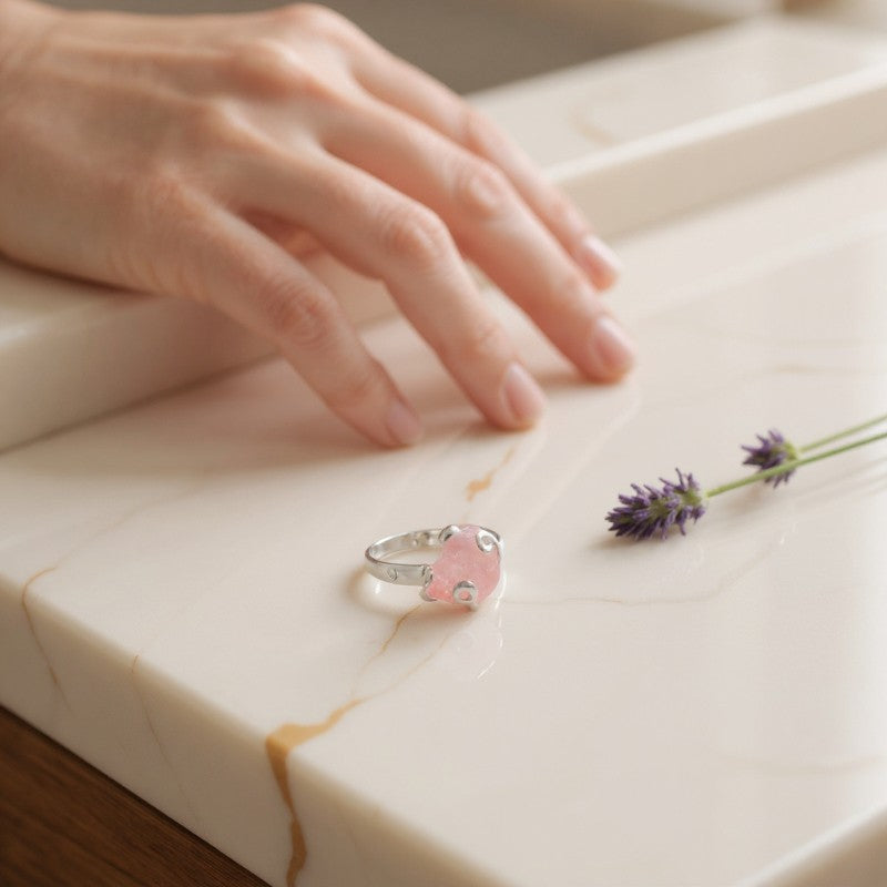 Bague morganite Brésil AA argent 925 - Taille 56