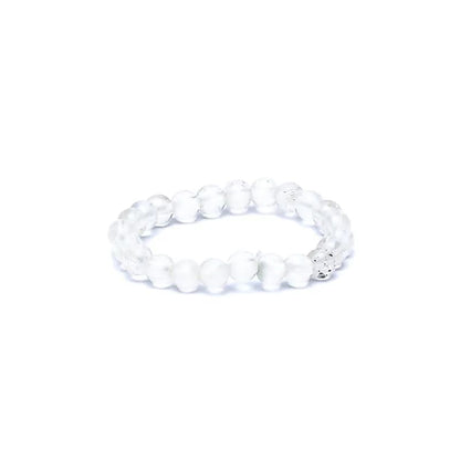 Bague perles cristal de roche Brésil A (boules 3mm)