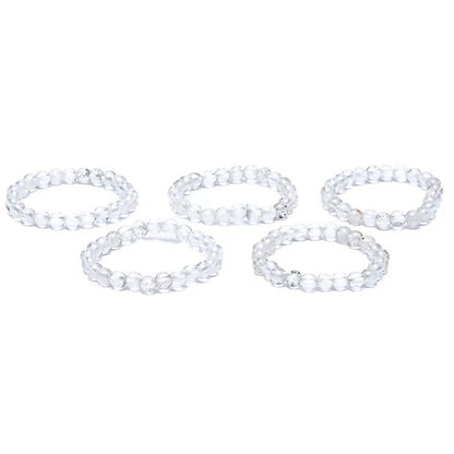 Bague perles cristal de roche Brésil A (boules 3mm)