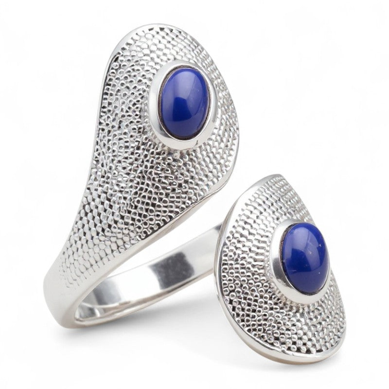 Bague réglable Lapis Lazuli Afghanistan AA argent 925