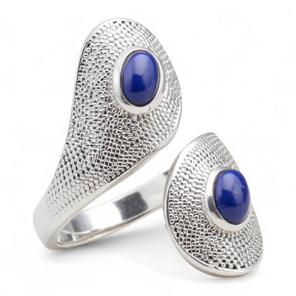 Anillo ajustable de plata Lapislázuli Afganistán AA 925