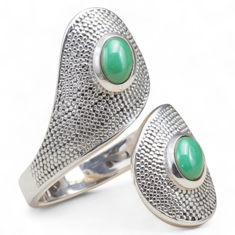 Bague réglable Malachite Congo AA argent 925