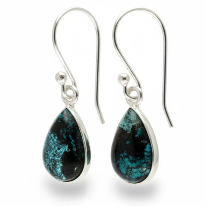 Pendientes de calcedonia azul ovalados de plata 925