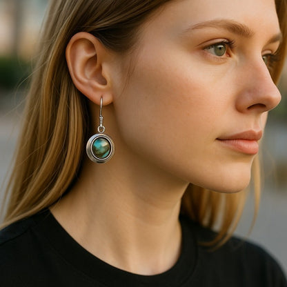 Pendientes de nácar multicolor de plata 925