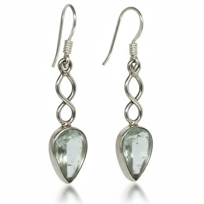 Pendientes de apatita verde plata 925