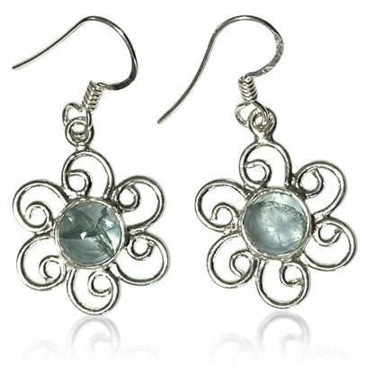 Pendientes de apatita verde plata 925