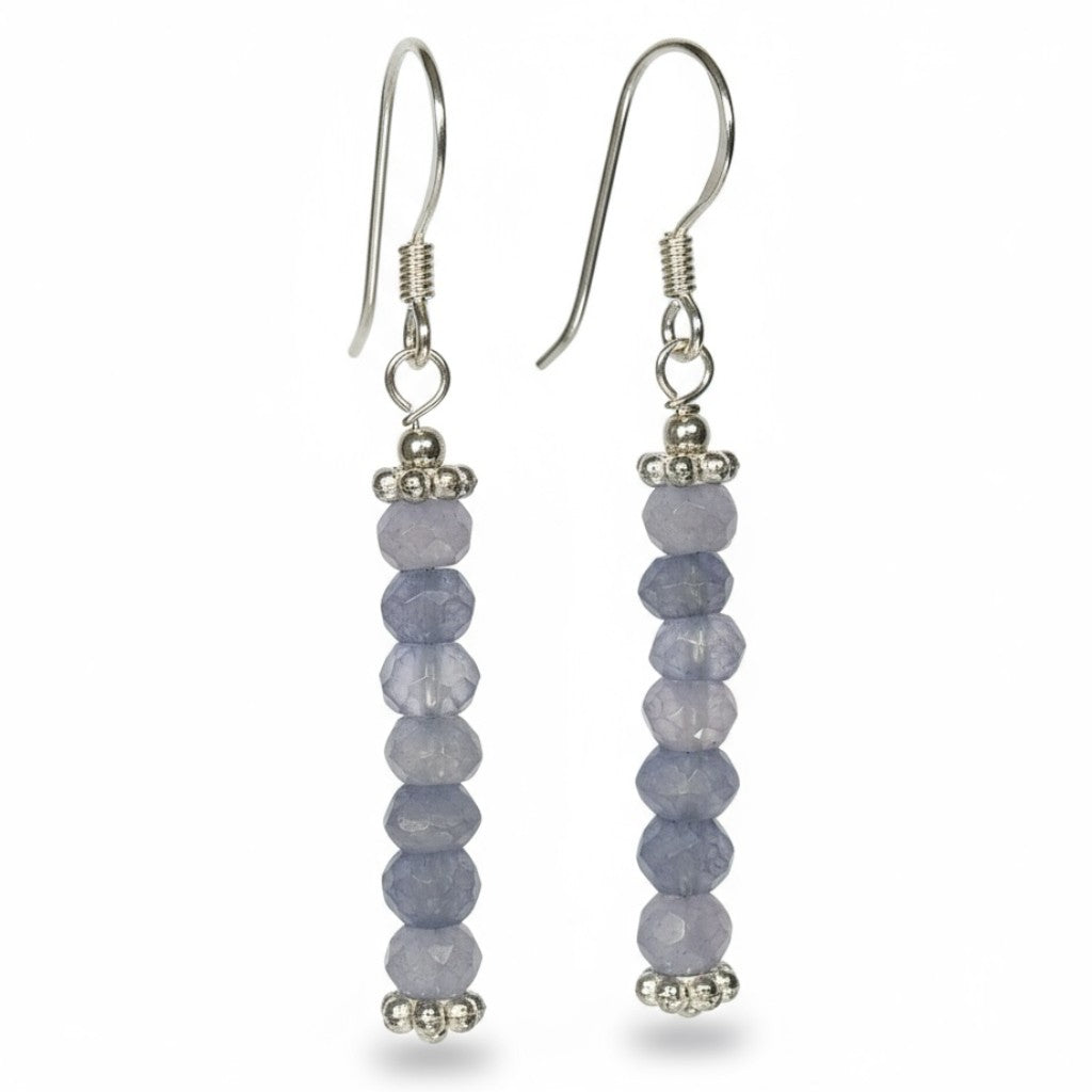 Pendientes de iolita facetada India AAA plata 925