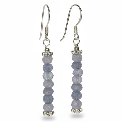 Pendientes de iolita facetada India AAA plata 925