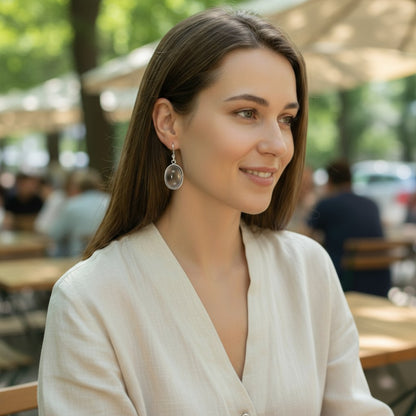 Pendientes de malaquita del Congo AA plata 925