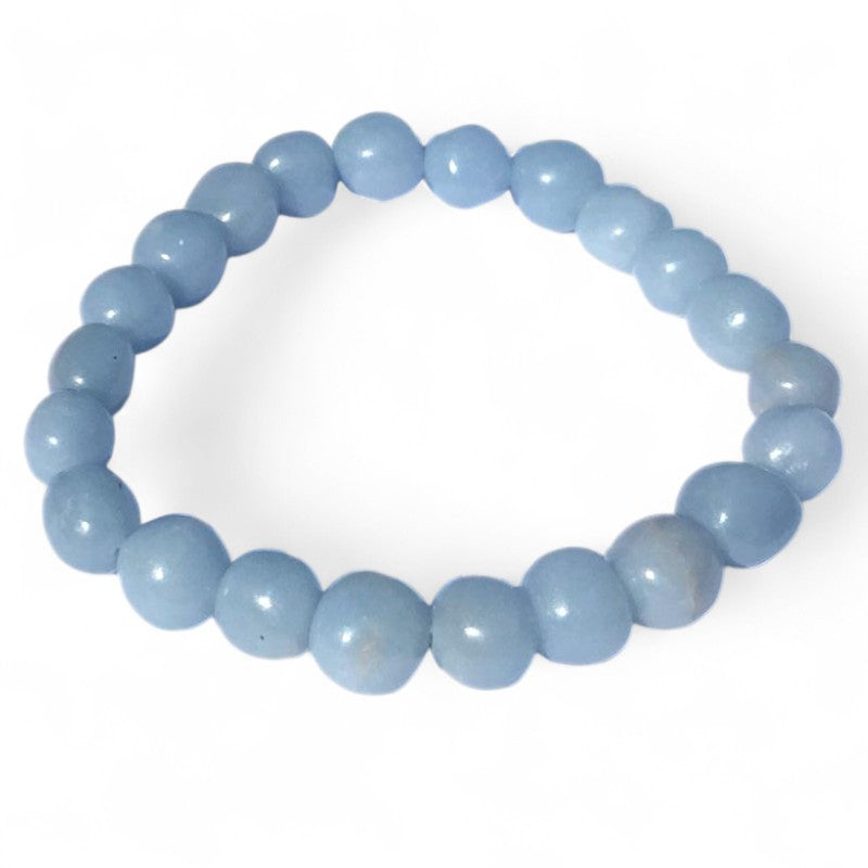 Bracelet angélite Pérou A (pierres roulées 7-8mm)