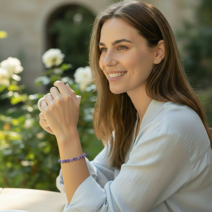 Bracelet charoite argent 925 (boules 7mm)