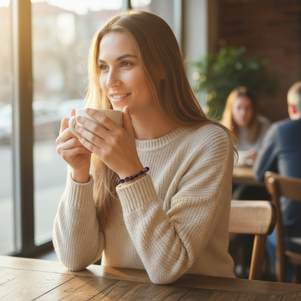 Bracelet grenat rouge almandin Pakistan A (grains 5-7mm)