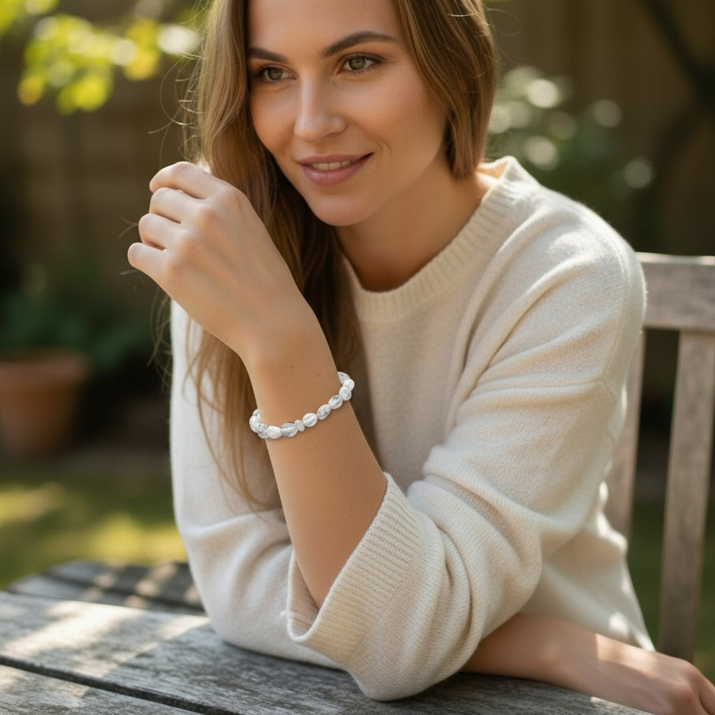 Bracelet howlite Zimbabwe A (grains 5-7mm)