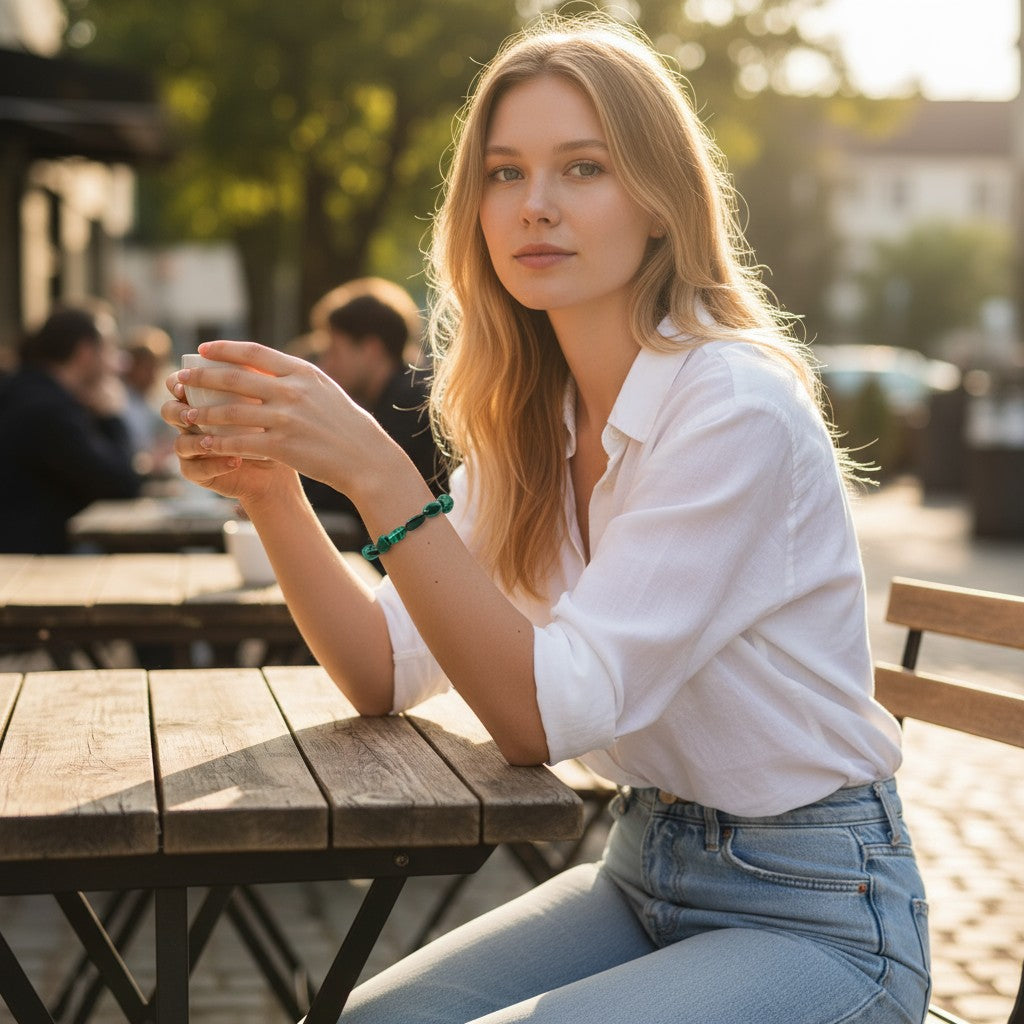 Bracelet malachite Congo A grains 5-7mm