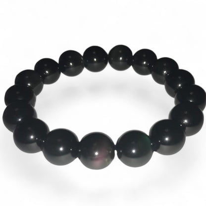 Pulsera obsidiana ojo celeste México A (bolas 12mm)