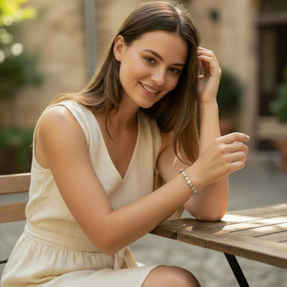Fossilized coral bracelet from Brazil, A (7-8mm beads)