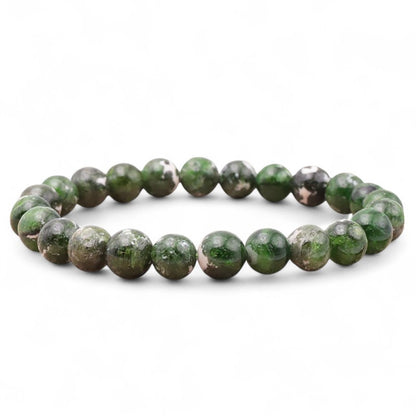 Bracelet diopside Vert sur gangue Etats-Unis AA (boules 8,5-9,5mm)