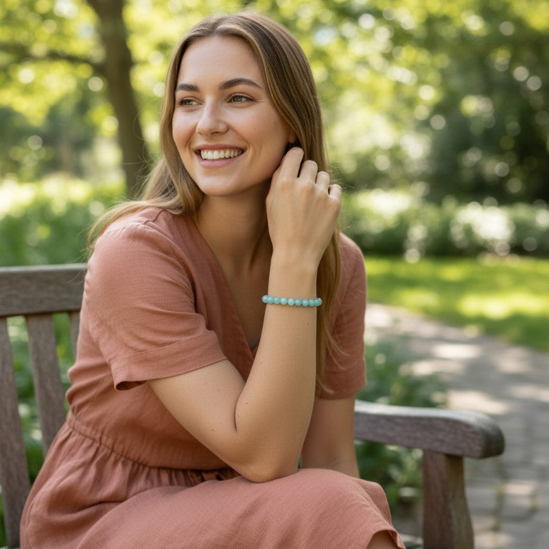 Bracelet amazonite Etats-Unis AA (boules 5-6mm)