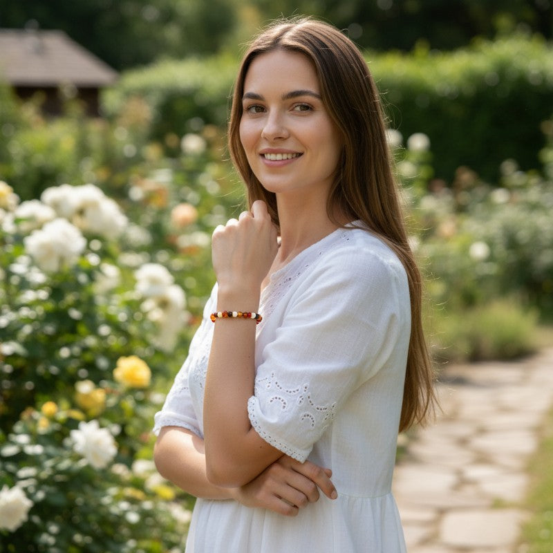 Lituania Una pulsera de ámbar multicolor (cuentas de 4-6 mm)