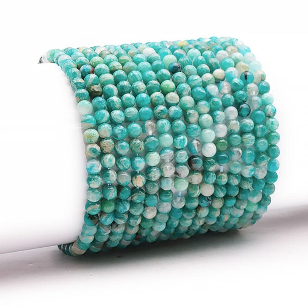 Bracelet amazonite Russie A+ (boules 3-4mm)