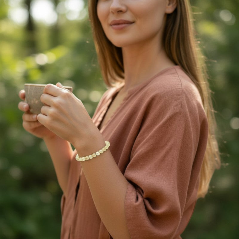 Yellow apatite bracelet Madagascar A (5-6mm balls)