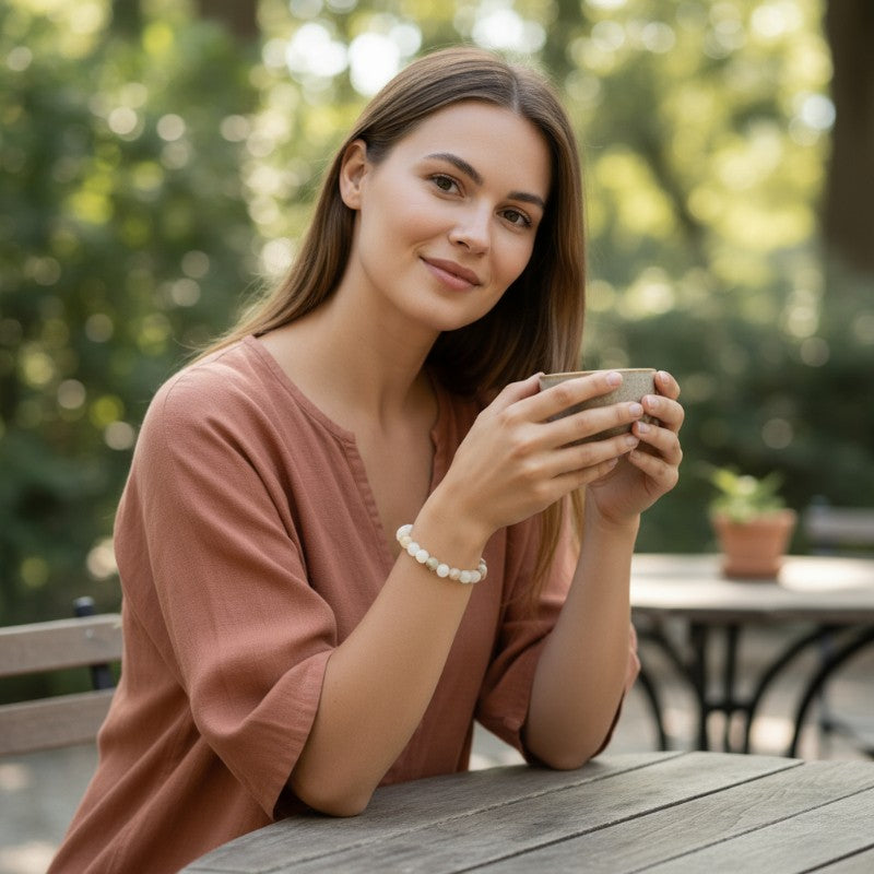Bracelet aragonite Pérou A (boules 5-6mm)