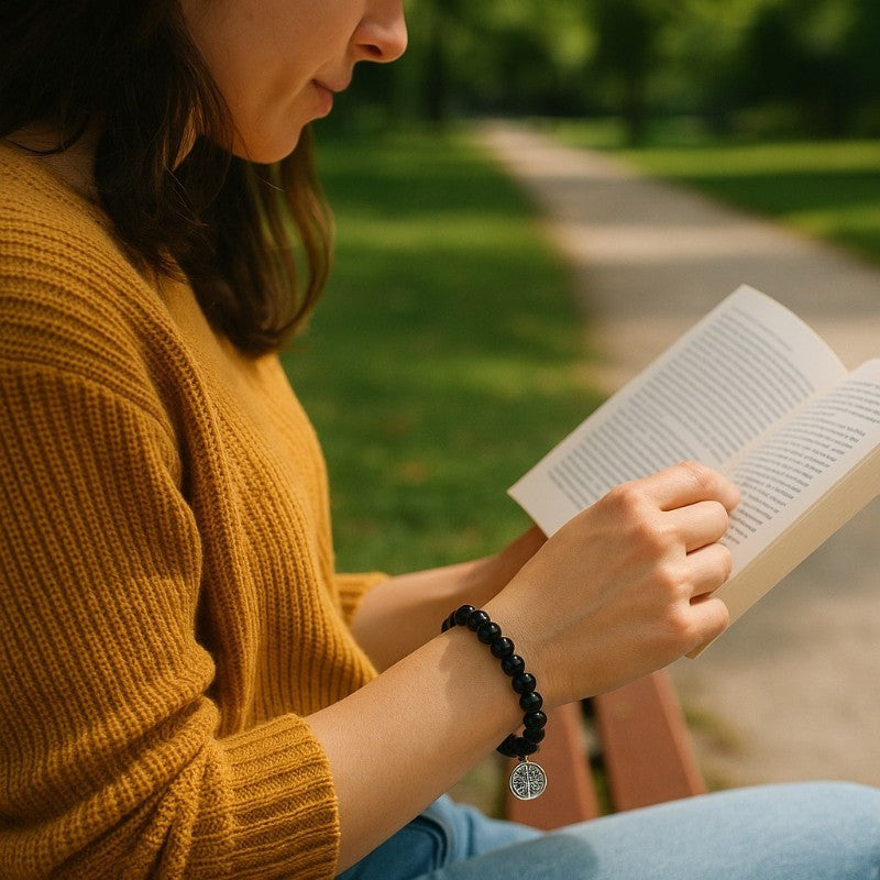 Pulsera Onix Un árbol de la vida (bolas 7-8mm)