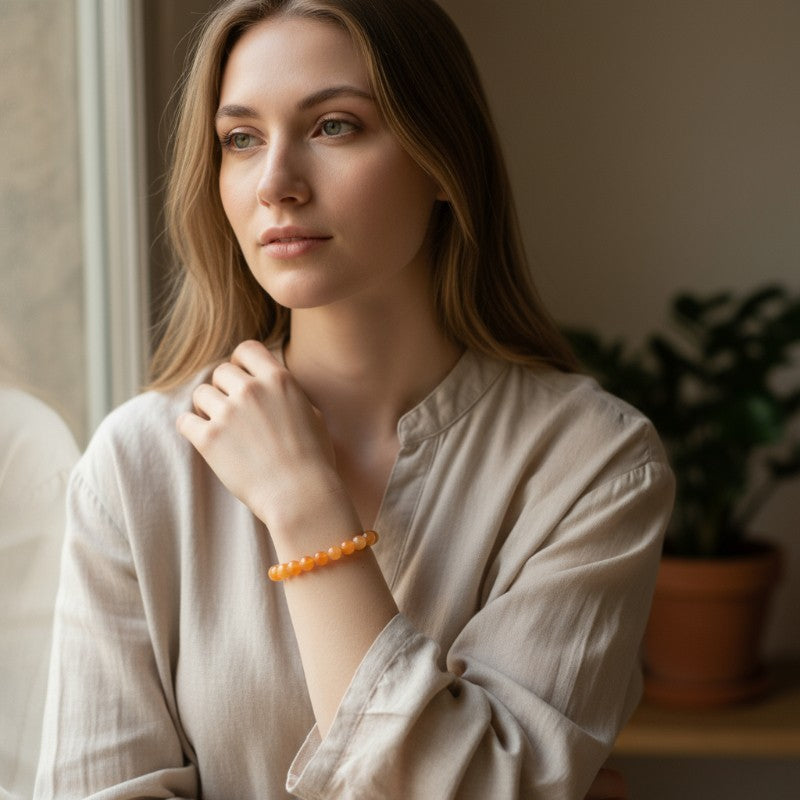 Brazil A+ orange aventurine bracelet (5-6mm balls)