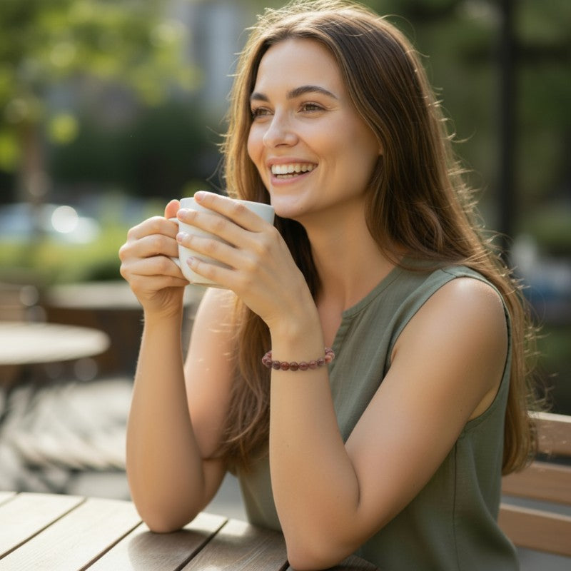 Bracelet aventurine rouge Brésil A (boules 5-6mm)