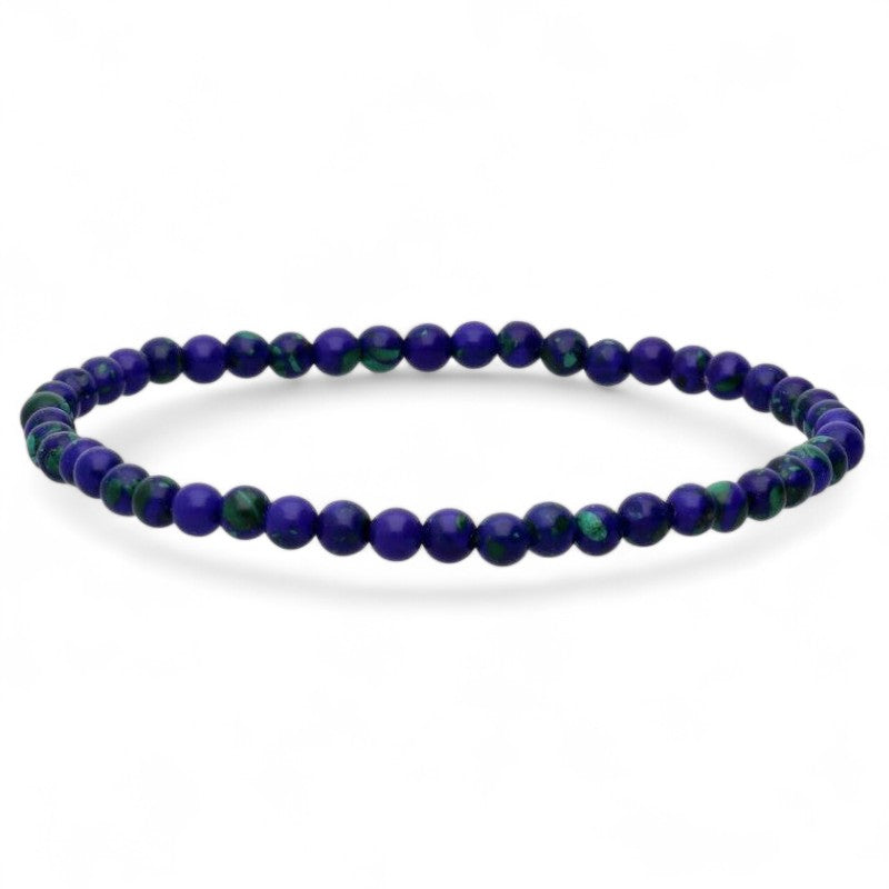 Stabilized azurite-malachite bracelet Peru A (3-4mm balls)