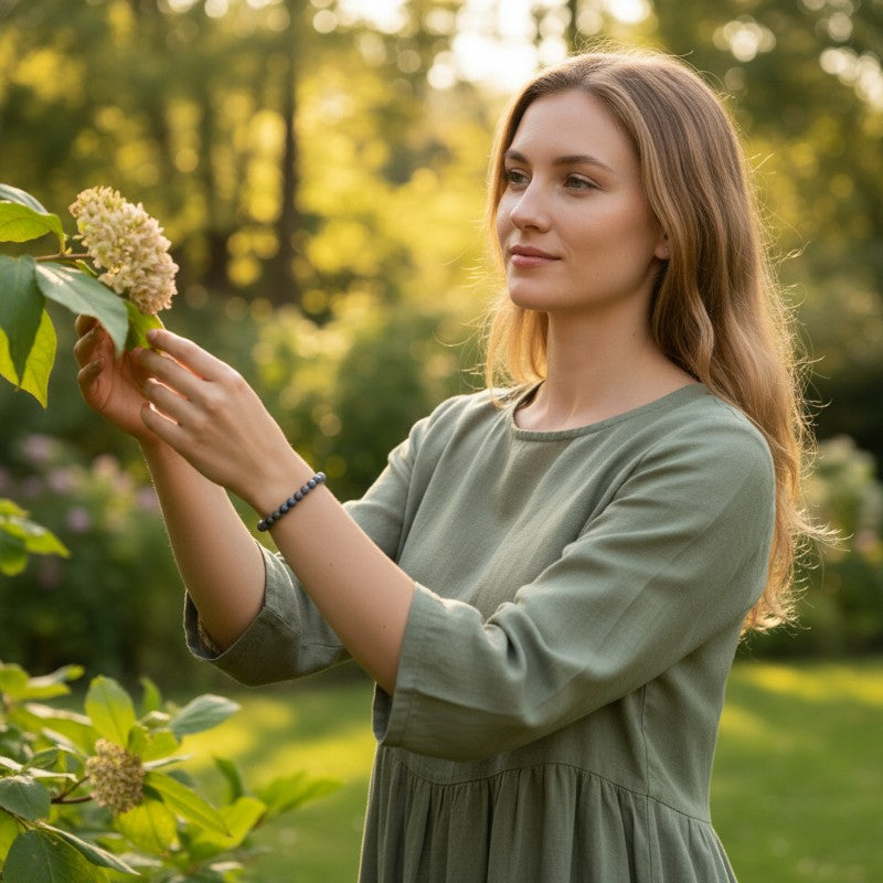 Natural azurite-malachite bracelet Peru AA (5-6mm balls)