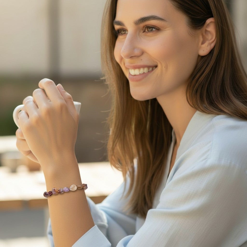 Bracelet cacoxénite Brésil AA (pierres roulées)