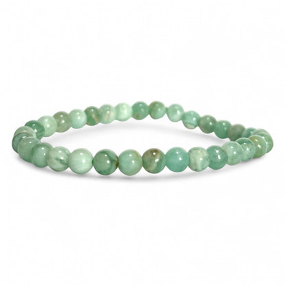 Bracelet calcédoine verte Brésil AA (boules 5-6mm)