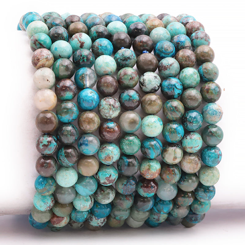 Chrysocolla bracelet Peru AA (7-8mm balls)