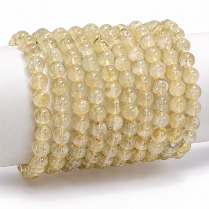 Pulsera de citrino natural de Madagascar AA (bolas de 7-8 mm)