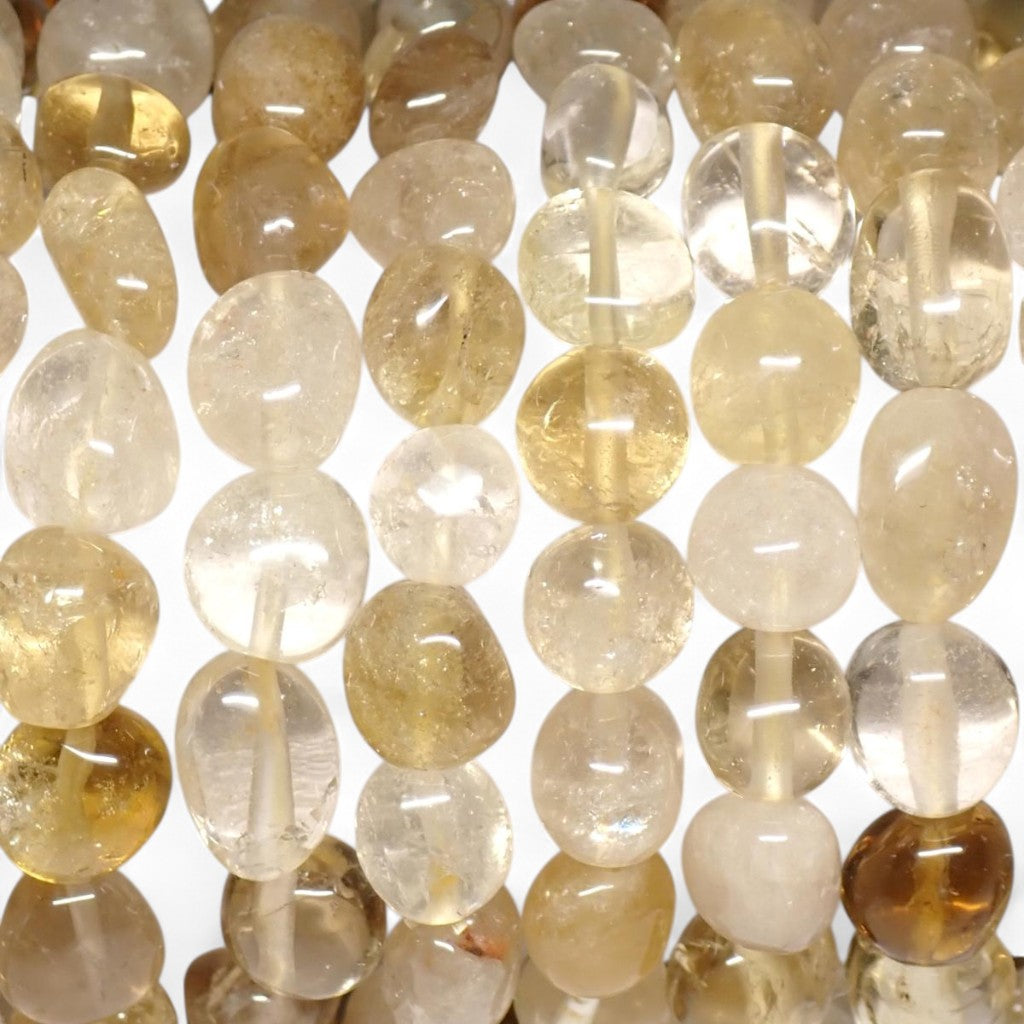 Bracelet citrine naturelle Madagascar AA (pierres roulées)