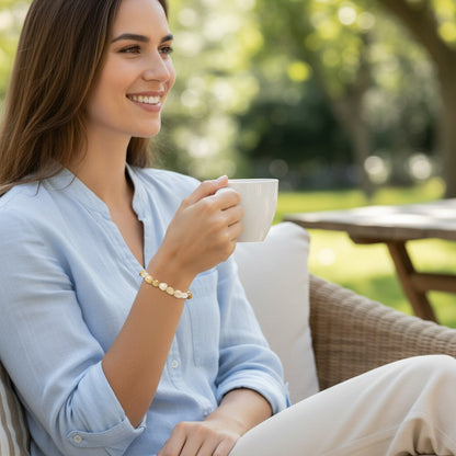 Bracelet citrine naturelle Madagascar AA (pierres roulées)